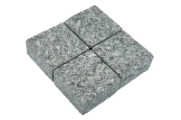 Гранитная брусчатка RKS SLATE Grey Pearl, пиленая 100х100 мм на дорожке | Купить гранитную брусчатку в Кургане | Мощение, ландшафтный дизайн