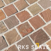  RKS Slate Belgian Multi 100х100 мм. Прочная тротуарная плитка и плитка для пола из натурального песчаника. Лучшая цена на плитку из камня известняк